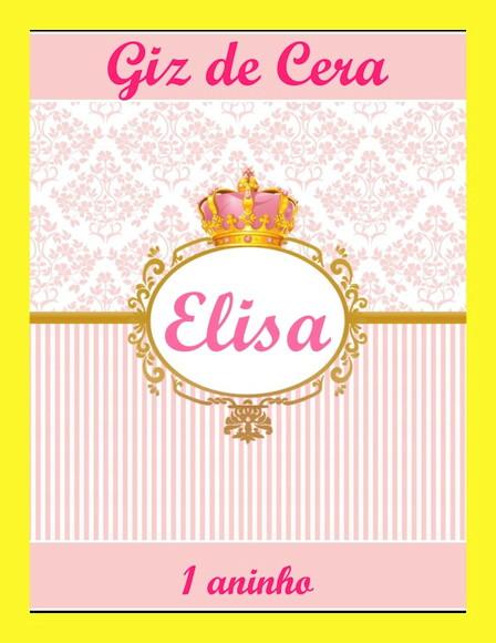 Livrinho Revista Para Colorir + Giz De Cera Coroa Rosa