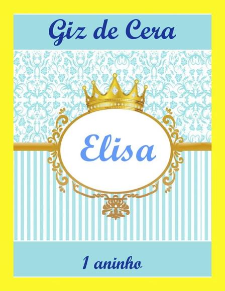 Livrinho Revista Para Colorir + Giz De Cera Coroa Azul