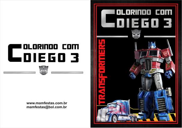 Livrinho Revista Para Colorir + Giz De Cera Transformes