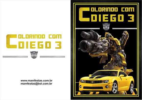 Livrinho Revista Para Colorir + Giz De Cera Transformes
