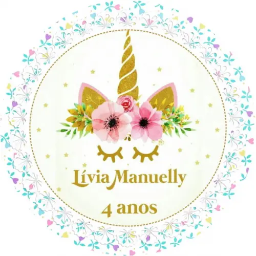 100 Adesivo Etiqueta Latinhas - Unicórnio - Personalizados