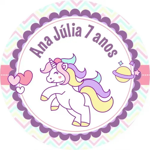 100 Adesivo Etiqueta Latinhas - Unicórnio - Personalizados