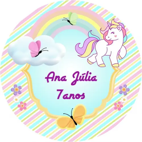 100 Adesivo Etiqueta Latinhas - Unicórnio - Personalizados
