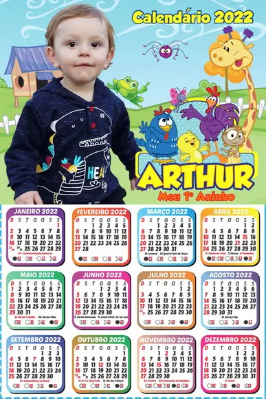20 Foto Calendário 10x15 Galinha Com Imã 2022