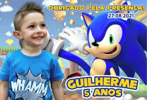 20 Foto Imã - Sonic - Foto Lembrança Personalizados