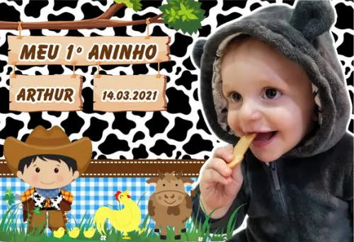 20 Foto Imã 10x15 - Fazendinha - Foto Lembrança