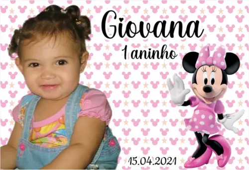 20 Foto Imã 10x15 - Minnie Rosa - Foto Lembrança