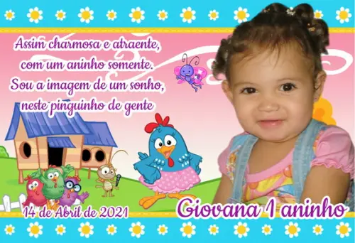 20 Foto Imã 10x15 Galinha Pintadinha - Foto Lembrança