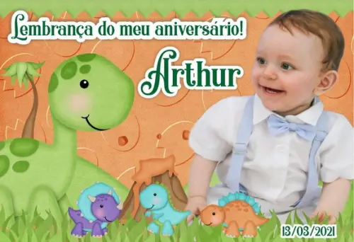 20 Foto Imã Lembrancinha - Dinossauros Baby