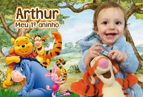 20 Foto Imã Lembrancinha - Ursinho Pooh e Tigrão