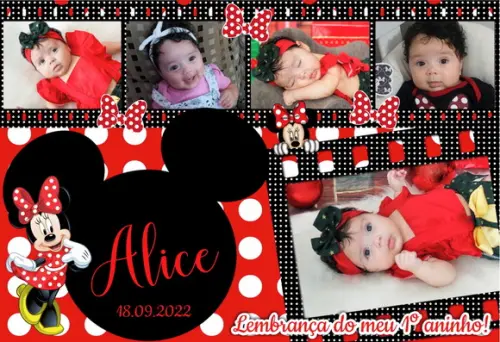 20 Foto Imã Personalizado - Minnie Vermelha Lembrancinha