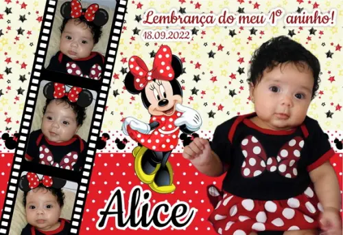 20 Foto Imã Personalizado - Minnie Vermelha Lembrancinha