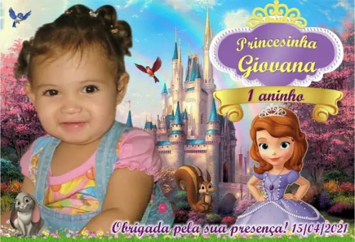20 Foto Imã Personalizado - Princesa Sofia - Foto Lembrança