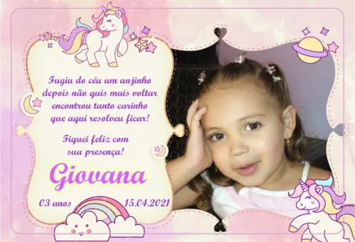 20 Foto Imã Personalizado - Unicórnio 10x15cm