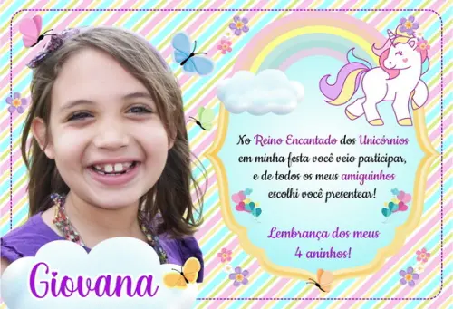 20 Foto Imã Personalizado - Unicórnio 10x15cm