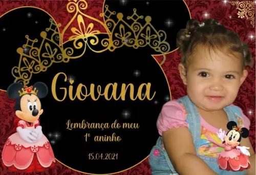 25 Foto Imã Personalizado - Minnie Vermelha Lembrancinha