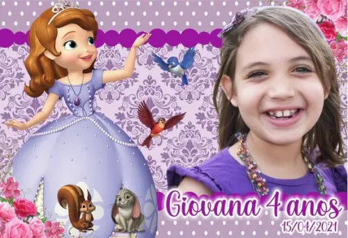 25 Foto Imã Personalizado - Princesa Sofia - Foto Lembrança