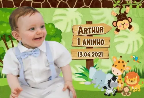 25 Foto Imã Personalizado - Safari Baby