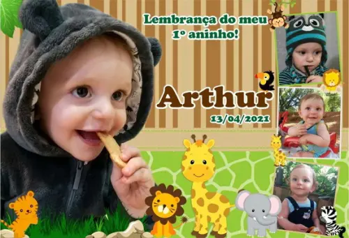 25 Foto Imã Personalizado - Safari Baby