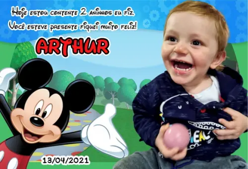30 Foto Imã Personalizado - Mickey Foto Lembrança