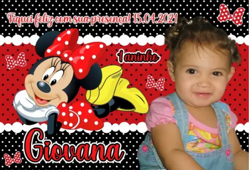 30 Foto Imã Personalizado - Minnie Vermelha Lembrancinha