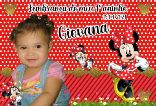 30 Foto Imã Personalizado Minnie Vermelha - Foto Lembrança