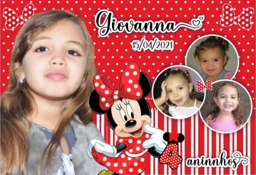 30 Foto Imã Personalizado Minnie Vermelha - Foto Lembrança