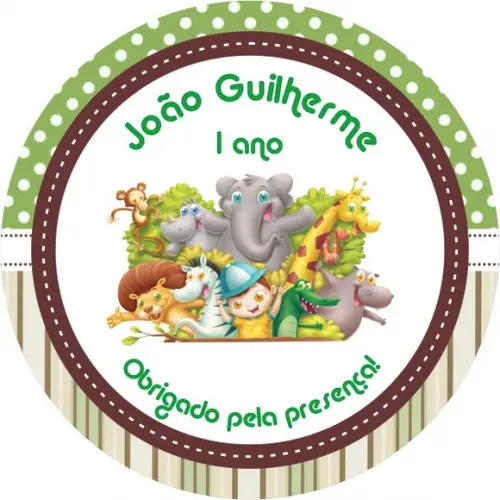 Adesivo Etiqueta Latinhas - Safari Personalizados