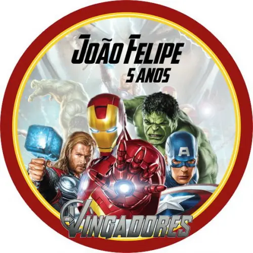 Adesivo Etiqueta Latinhas Vingadores - 100 unidades