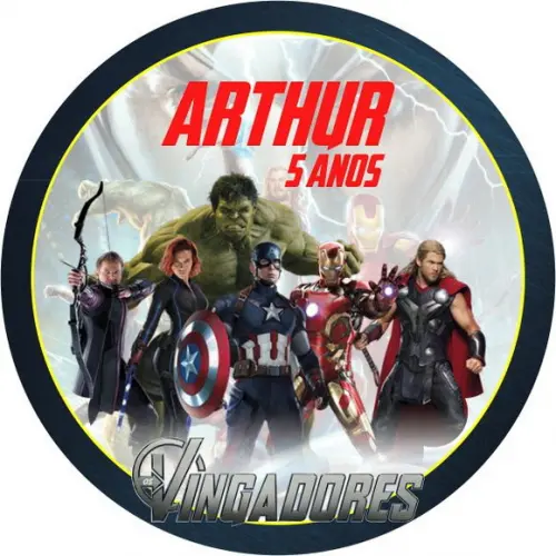 Adesivo Etiqueta Latinhas Vingadores - 100 unidades