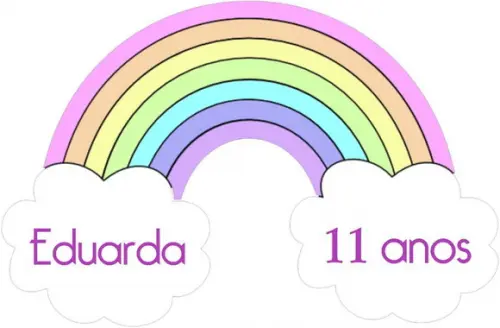 Apliques Unicórnio Com Nome e Idade - 100 Unidades - 5cm
