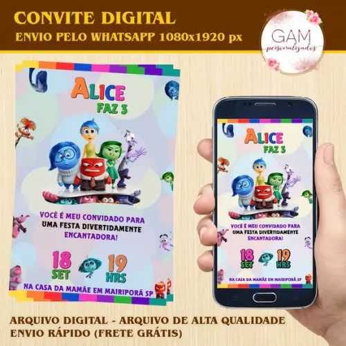 Convite Arte Digital Peronsalizado Divertidamente