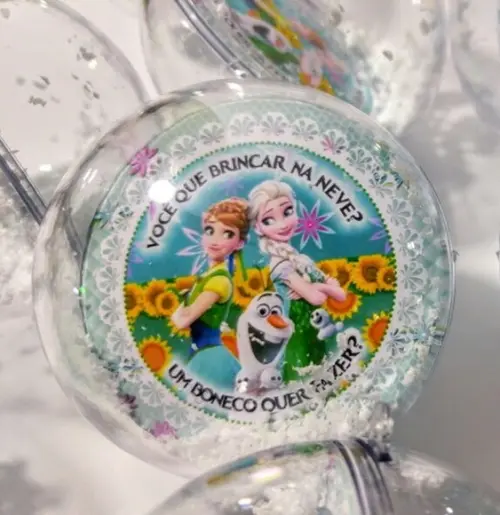 Convite Bola De Acrílico Frozen 10uni
