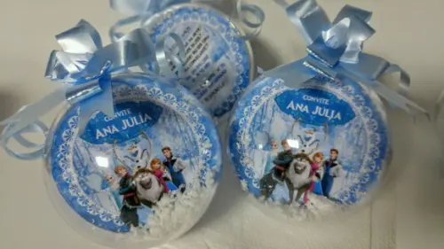 Convite Bola De Acrílico Frozen 10uni