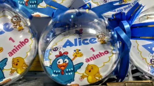 Convite Bola De Acrílico Galinha Pintadinha 10 uni