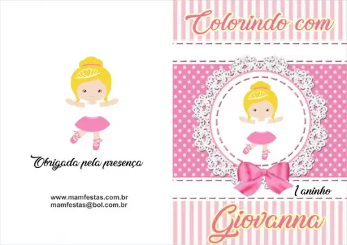 Livrinho Revista Para Colorir + Giz De Cera Bailarina
