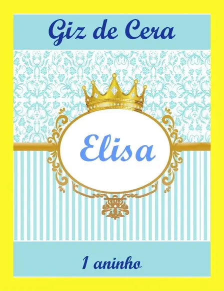 Livrinho Revista Para Colorir + Giz De Cera Coroa Azul