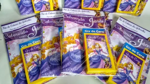 Livrinho Revista Para Colorir + Giz De Cera Personalizados