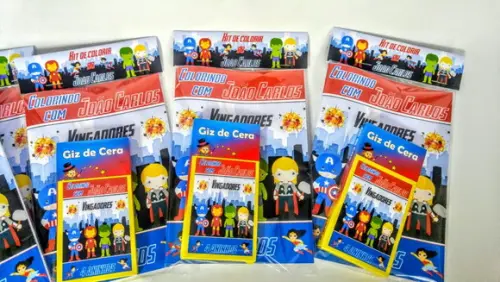 Livrinho Revista Para Colorir + Giz De Cera Personalizados
