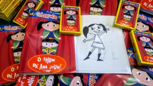 Livrinho Revista Para Colorir Personalizados + Giz De Cera