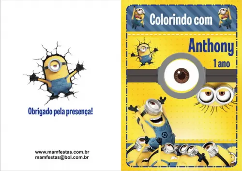 Livrinho Revista Para Colorir Minions + Giz De Cera