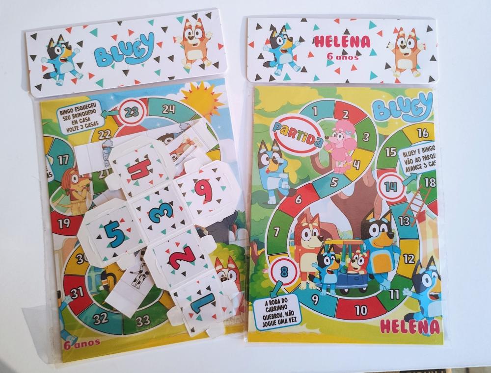 Bluey e Bingo Jogo de Tabuleiro lembrancinha infantil