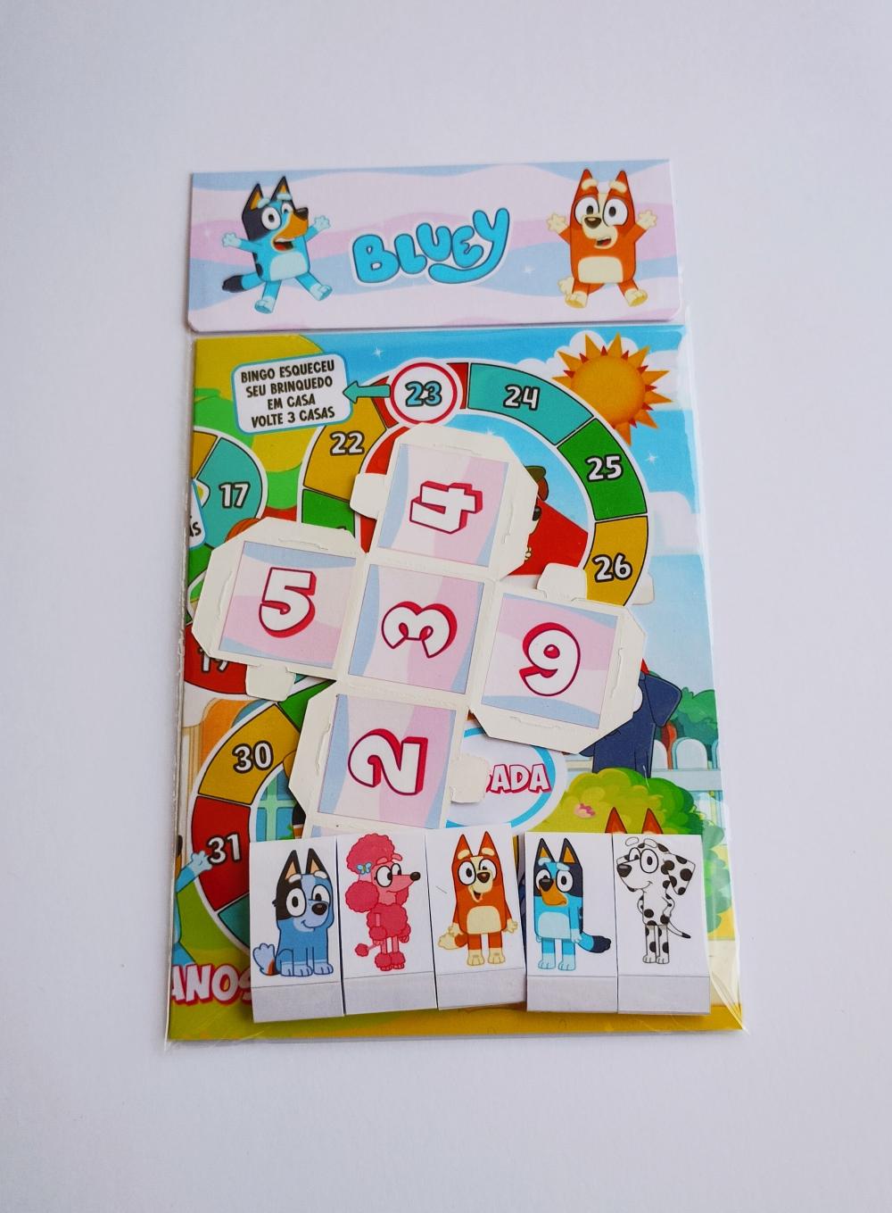 Bluey e Bingo Jogo de Tabuleiro lembrancinha infantil