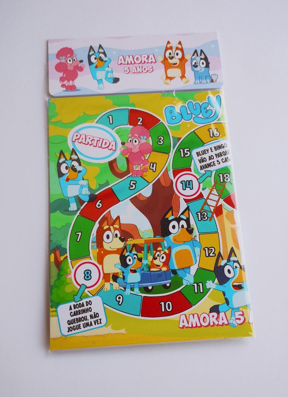 Bluey e Bingo Jogo de Tabuleiro lembrancinha infantil