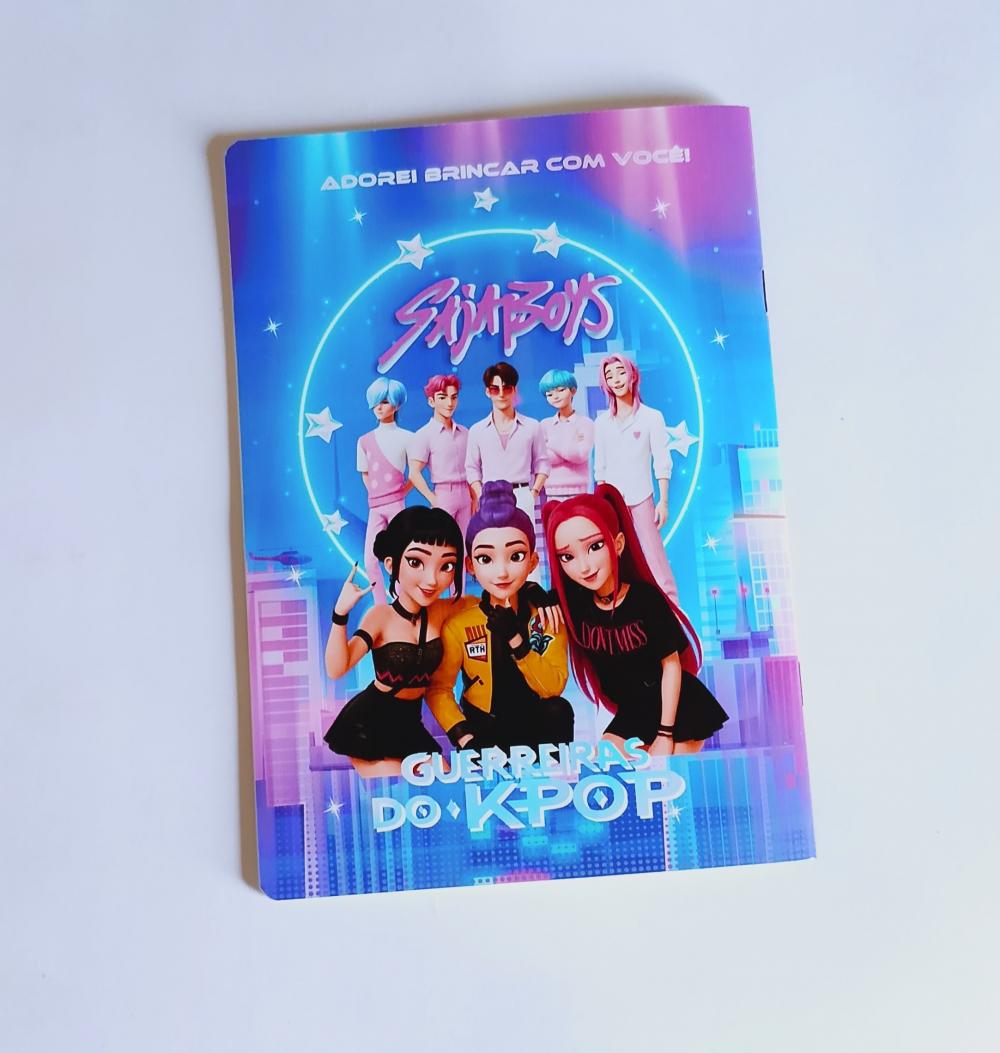 Huntrix Álbum com Figurinhas Guerreiras Kpop Desenhos de Colorir
