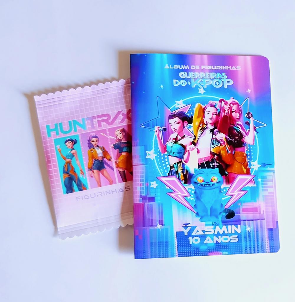 Huntrix Álbum com Figurinhas Guerreiras Kpop Desenhos de Colorir