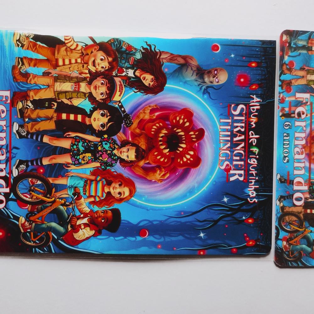 Stranger Things Álbum com Figurinhas Desenhos de Colorir