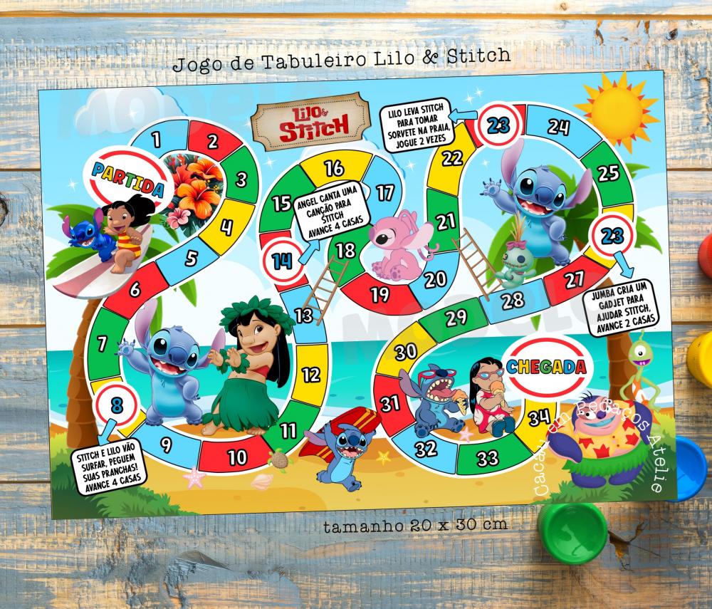 Lilo & Stitch Jogo de Tabuleiro 20 x 30 cm lembrancinha infantil