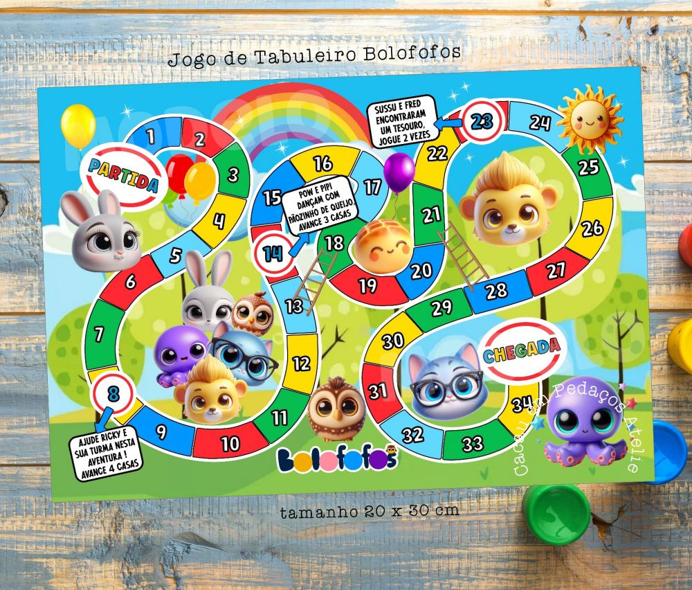 Jogos de Tabuleiro BOLOFOFOS 20 x 30 cm lembrancinha infantil