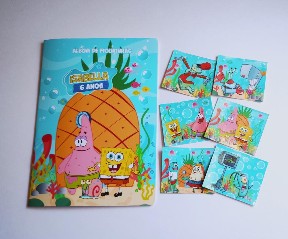 Álbum de Figurinhas e Desenhos para Colorir Bob Esponja
